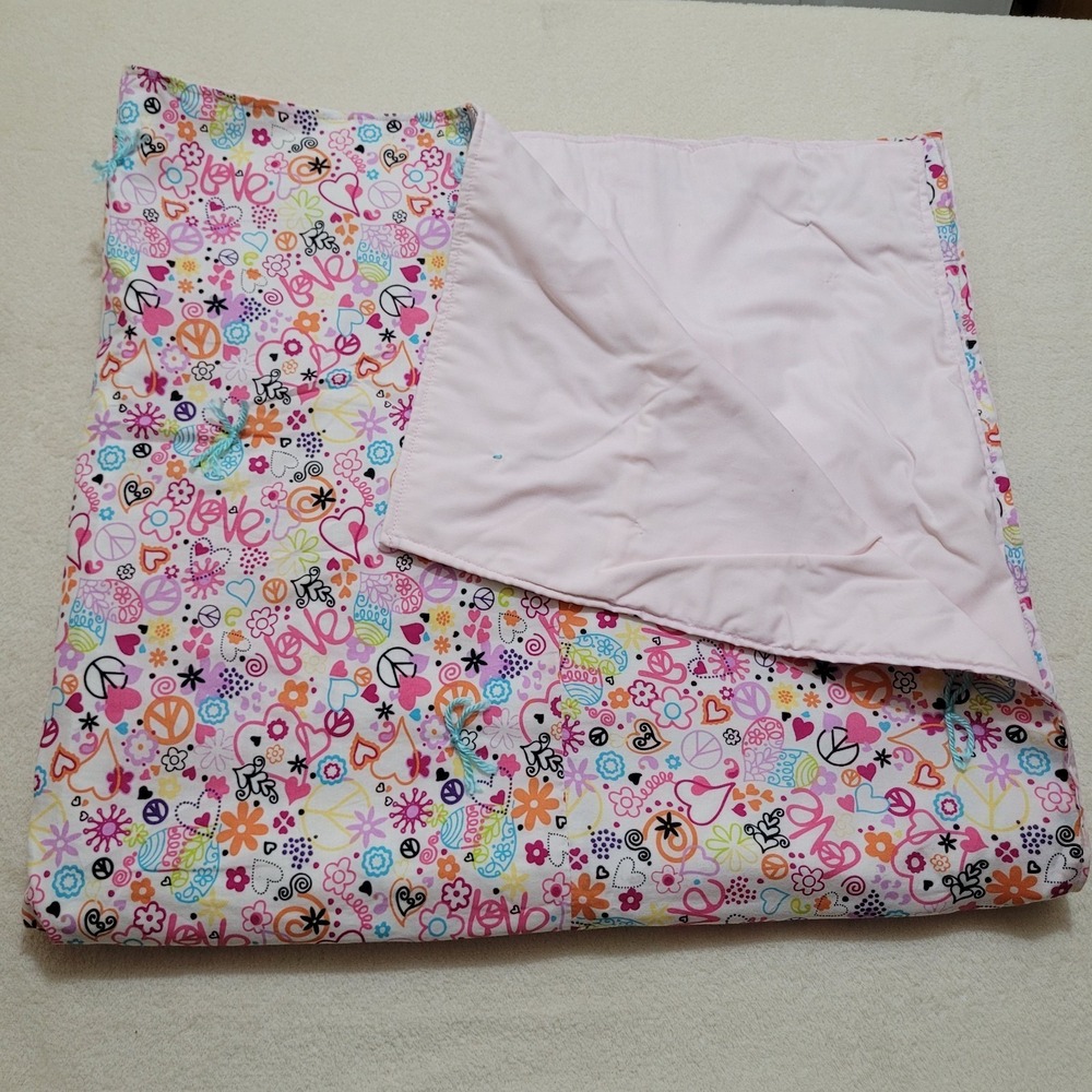 Homemade Girls/Teen Peace Love Blanket Quilt